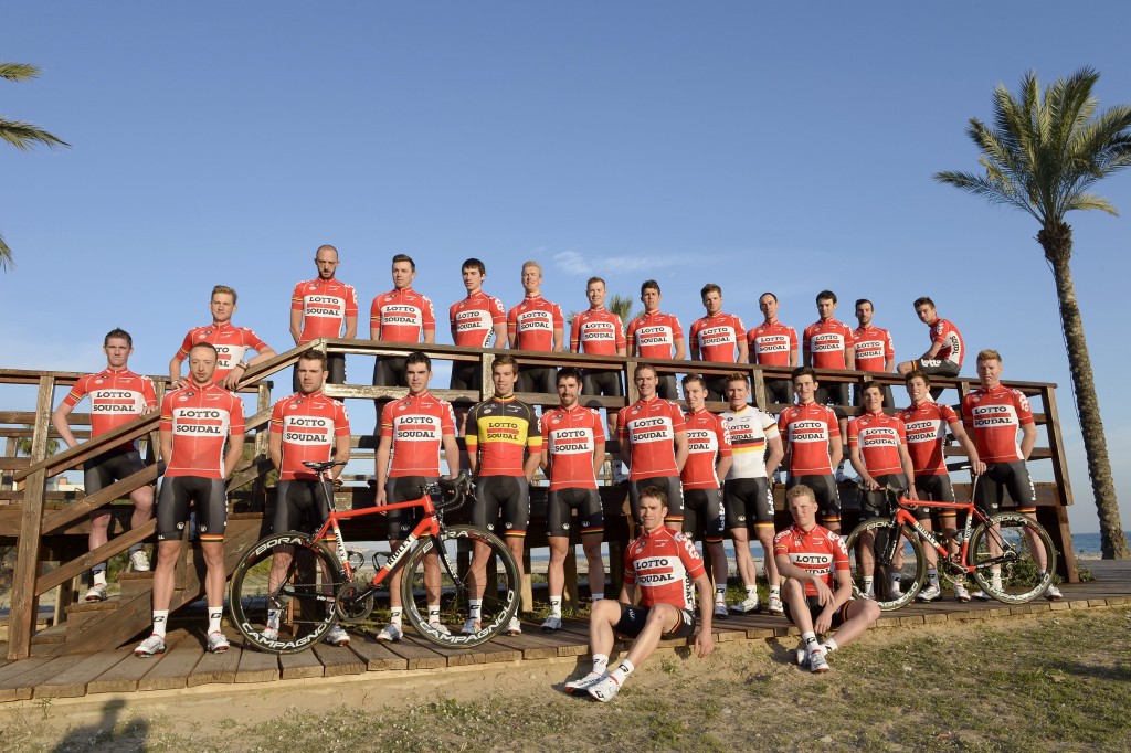 Team photoshoot  during the training camp of Lotto-Soudal cycling team before the new season  on December 13, 2014 in Benicassim,  Spain.  ***BENICASSIM , SPAIN - 13/12/2014 (Photo by Jimmy Bolcina/Photonews***